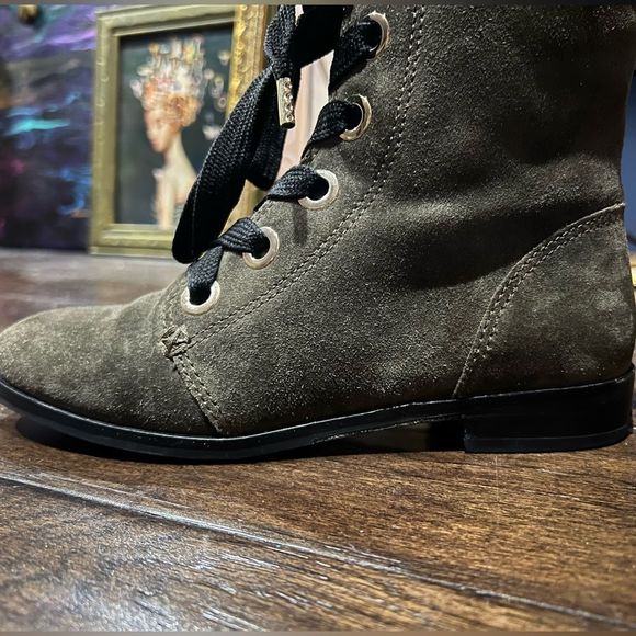 Kate Spade Raquel Suede Lace-Up Booties S : 6 Olive Green - Picture 4 of 16